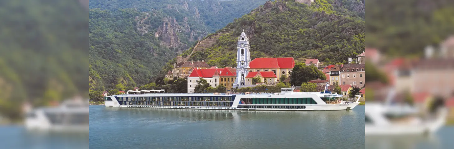 Image of AmaWaterways' AmaBella vessel in port