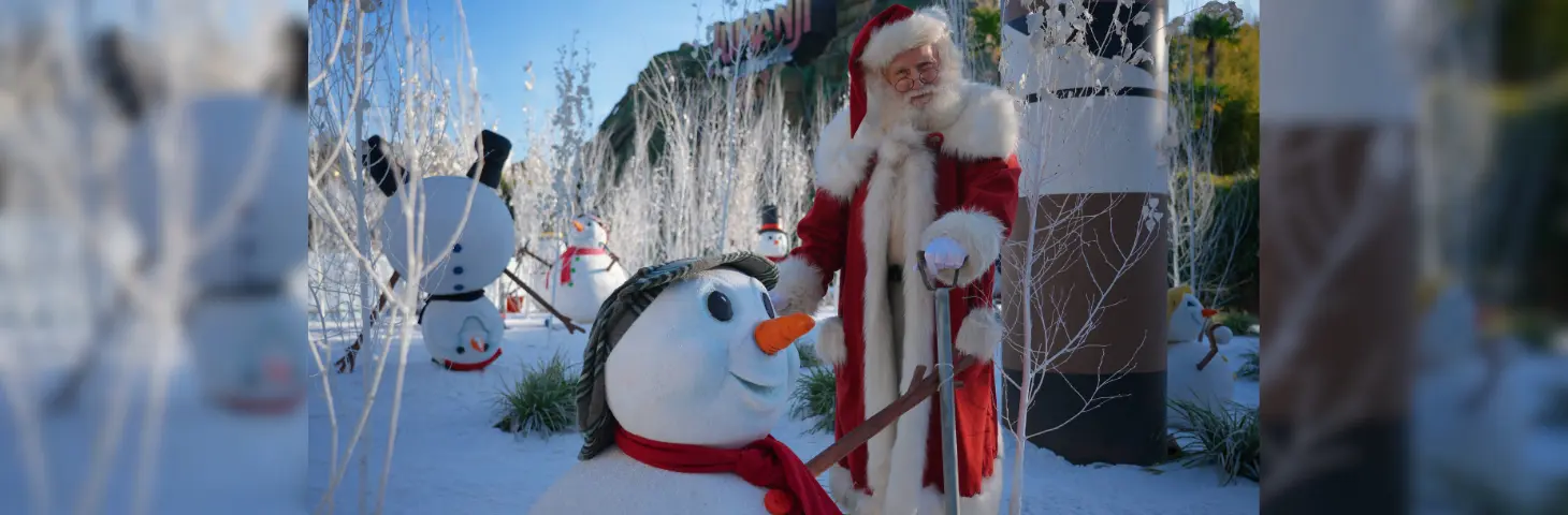 Image of Father Christmas with a snowman