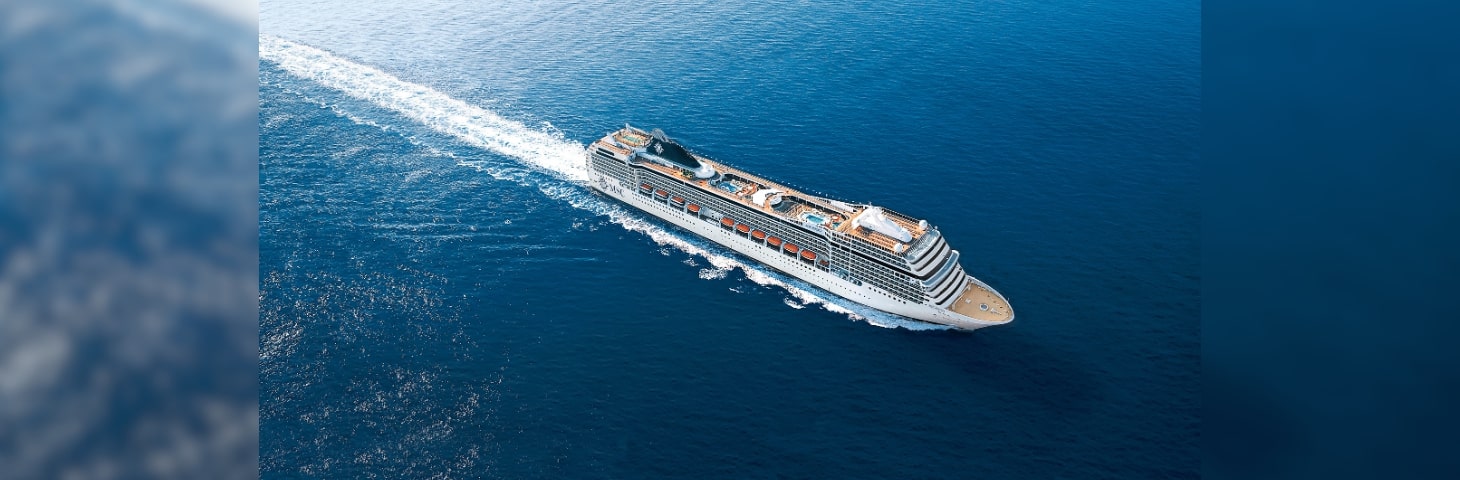 Image of MSC Poesia sailing in the sea