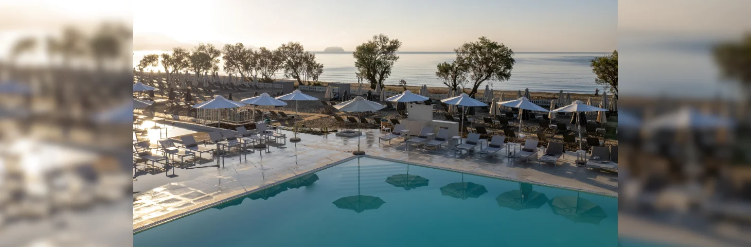 The beachfront pool area at Domes Aulus Zante, Autograph Collection, Laganas, Zante.